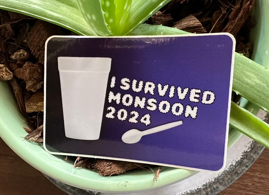 I survived Monsoon 2024 (3x2 Rectangular Sticker)