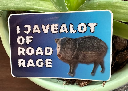 I javealot of road rage.  (3x2 Rectangular Sticker)