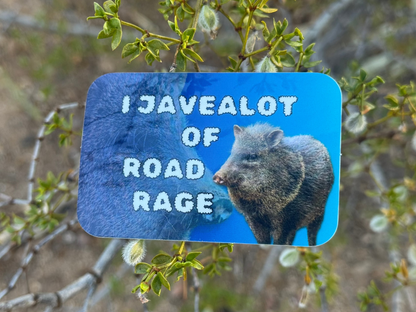 Funny Arizona Javelina Sticker – “I Javealot of Road Rage” – 3x2 Vinyl, Waterproof & UV Laminated