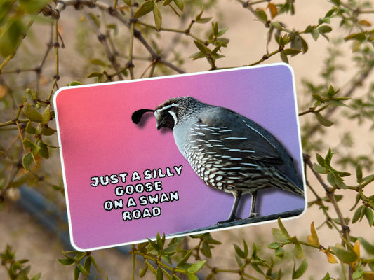 Just a silly goose on a swan road (3x2 Rectangular Sticker)