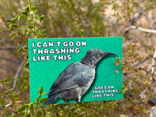 I can't go on thrashing like this (Glitter version) (2.5x3.5 Rectangular Sticker)